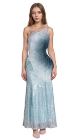 alyssa Samira Gradient Embellished Mermaid Maxi Dress