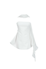 Calwa Scarf Strapless Flare Mini Dress