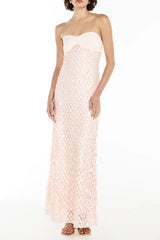 iris Lace sequin backless maxi dress in pink