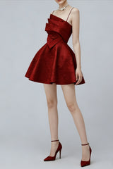 STRAPY HEM MINI DRESS IN RED