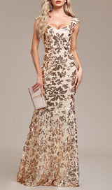 ARZILLA SEQUIN GOWN IN GOLD