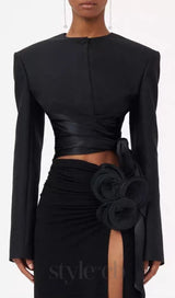 ANDEANA BOW CROP TOP IN WHITE