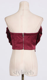 ANIMA 3D FLOWER TOP IN RED