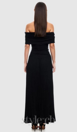 sabina bodycon strapless maxi dress in black