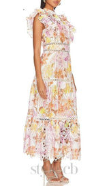 COLORFUL AMBA BOHEMIAN MIDI DRESS