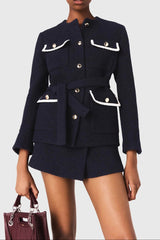 sigrid navy blue 4-pocket tweed jacket