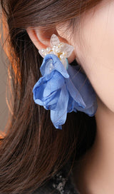 Drew Blue Flower Earrings
