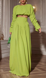 MOKGADI LONG SLEEVE RUCHED SKIRT SET