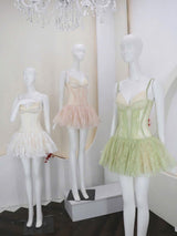 dorothy Lace Crochet mini dress in green