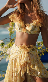 Donahue Printed Three-Piece Swimsuit