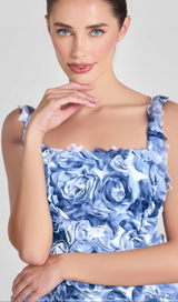 BLUE FLOWER MINI DRESS