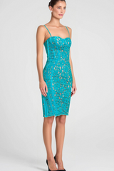 STRAPPY LACE MIDI DRESS