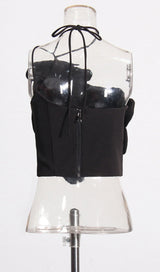 WHITE ANDIA FLOWER EMBELLISHED CROP TOP