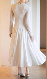 white crochet lace maxi dress with sleeves