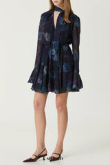 Purple Floral Cocktail mini Dress