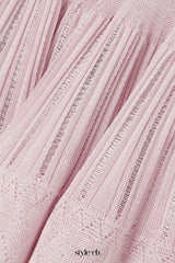 ribbed pointelle knit mini dress in pink