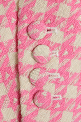 helen Embellished checked wool-blend blazer set in pink