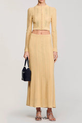 tiffany knit top maxi skirt in yellow