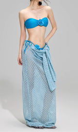 Dillan Blue Flower Three-Piece Swimsuit