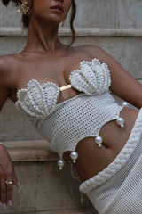 Ivory Shell Knitted Dress Set