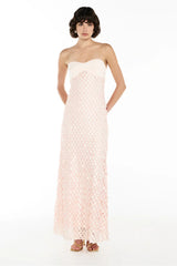 iris Lace sequin backless maxi dress in pink