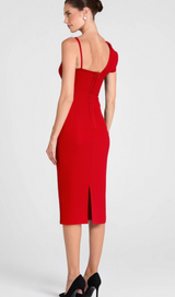 HUGE FLOWERS BANDAGE MIDI DRESS