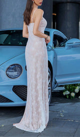 FLOWER EMBELLISHED MAXI DRESS