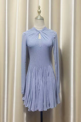 Long Sleeve Mini Dress In Grey