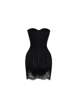 sherry black Cord Lace Bustier Mini dress