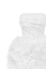 georgia Appliquéd organza white mini dress