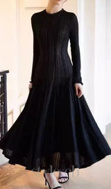 black crochet lace maxi dress with sleeves