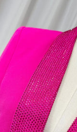 RHINESTONE FEATHER BLAZER IN PINK