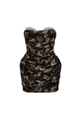 georgia Retro floral tube top mini dress