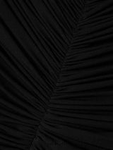 lillian Gathered High-Neck Maxi Dress in black