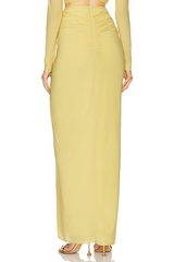 cut out bodycon bandage maxi dress in yellow