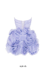 georgia Appliquéd organza lavender mini dress