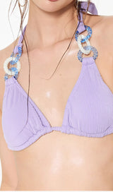 Deren Purple Three-Piece Swimsuit