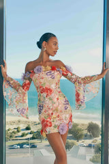 tabitha multicolor Off Shoulder Mini Dress in Floral
