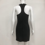 Sleeveless collarless bandage mini dress in black