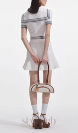 White Textured Knit Top