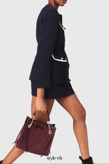 sigrid navy blue 4-pocket tweed jacket