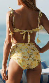 Donahue Printed Three-Piece Swimsuit
