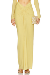 cut out bodycon bandage maxi dress in yellow