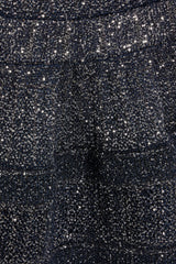 rebecca sequin stretch-knit mini dress in black