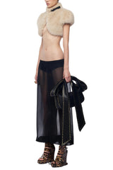 darlene Fur shawl top in apricot