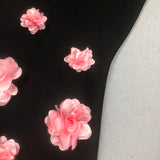 Floral embellished Strapless Maxi Dress in Black