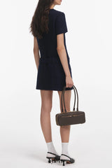 apphia Tweed low-rise pants set in navy blue