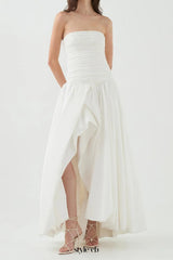 nancy Bubble Hem Maxi Dress in ivory