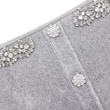 molly Grey Chenille Knit Crystal Trim Top