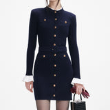 carlin Navy Viscose Knit Mini Dress